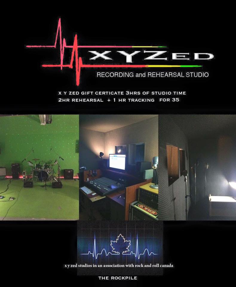 XYZed promotional poster showing the live room, control room and lounge